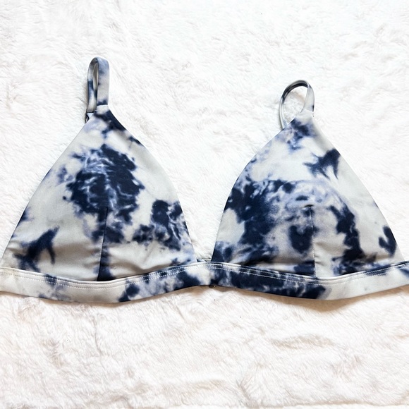 Hollister Swim Hollister Swim Blue White Tie Dye Bikini Top